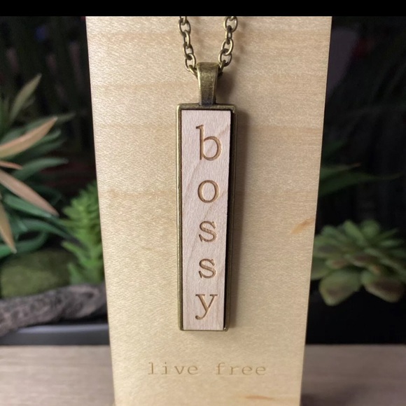 HANDMADE Necklace Artisan BOSSY Wood Pendant BOHO Statement Organic Eco Friendly - Picture 2 of 5